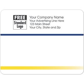 58229-Rectangular Mailing Label w/Navy & Yellow Stripes 5x3 7/858229