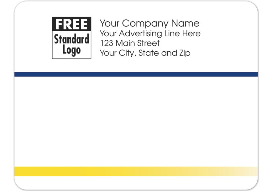 Product image for Rectangular Mailing Label w/Navy & Yellow Stripes 5x3 7/8 - Item# 58229