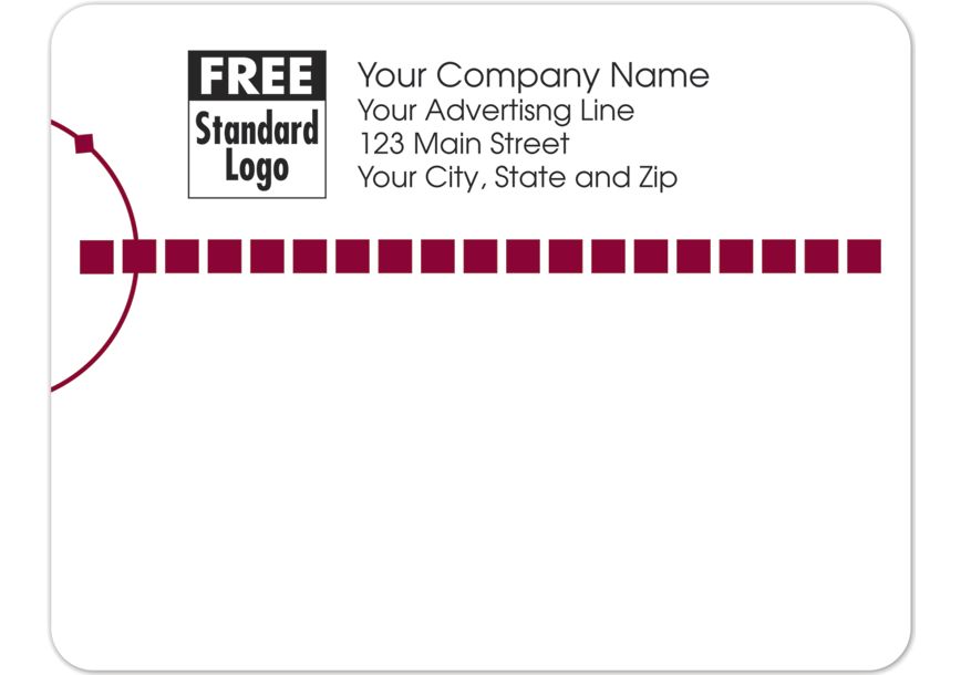 Product image for Rectangular Mailing Label w/Red Squares 5x3 7/8 - Item# 58230