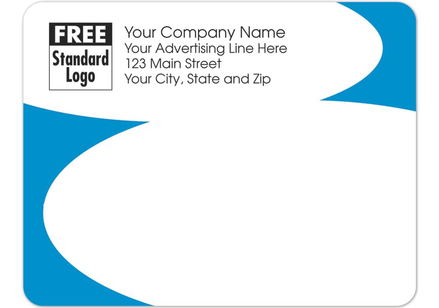 Product image for Rectangular Mailing Label w/Blue Corners 5x3 7/8 - Item# 58231