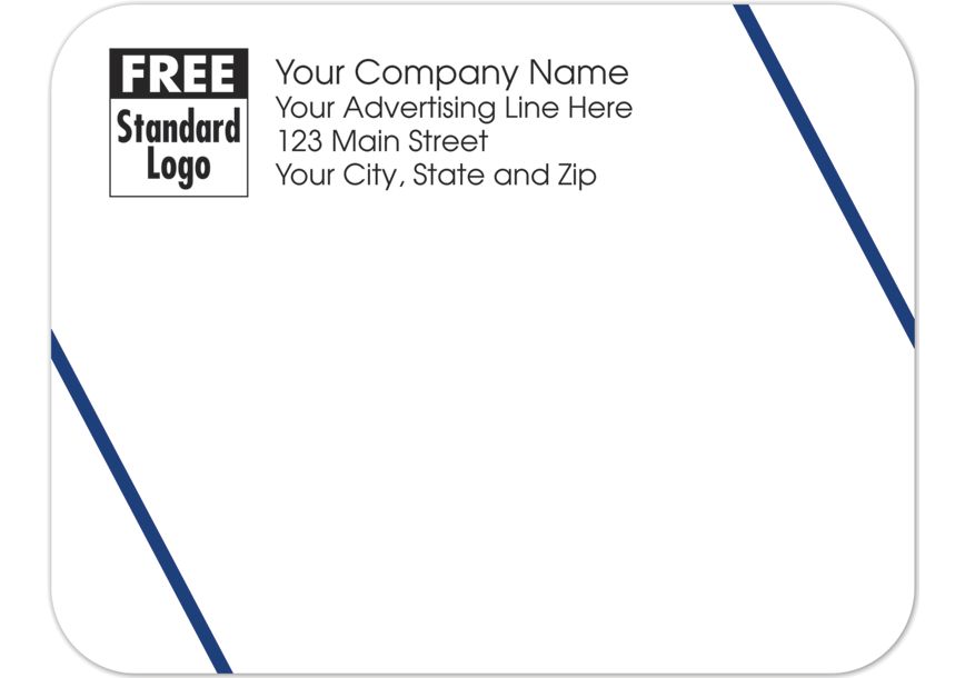 Product image for Rectangular Mailing Label w/Double Blue Angled Lines 5x3 7/8 - Item# 58232