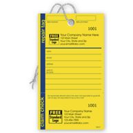 Repair Tag in Yellow w/Navy Border 3.125 x 5.5