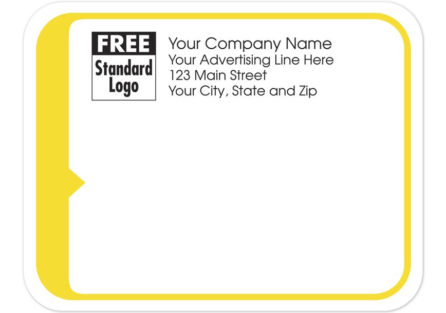 Product image for Rectangular Mailing Label w/Yellow Trim 5x3 7/8 - Item# 58253