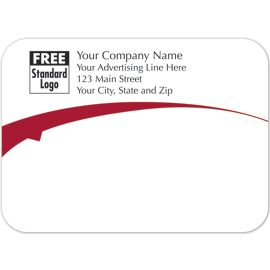 58254-Rectangular Mailing Label w/Red Arc 3.87x2.8158254