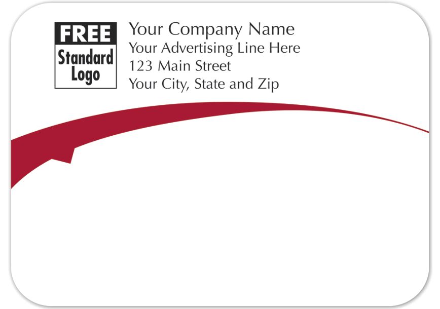 Product image for Rectangular Mailing Label w/Red Arc 3.87x2.81 - Item# 58254