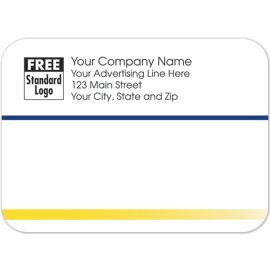 58255-Rectangular Mailing Label w/Navy & Yellow Stripes 3.87x2.8158255