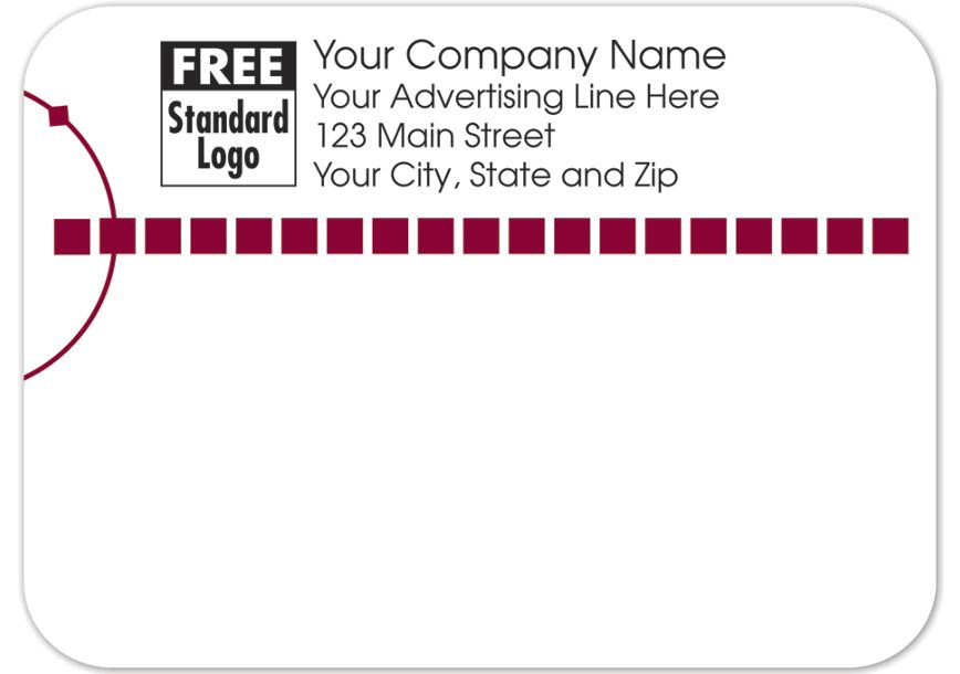 Product image for Rectangular Mailing Label w/Red Squares 3.87x2.81 - Item# 58256