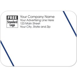 58258-Rectangular Mailing Label Double Blue Angled Lines 3.87x2.8158258