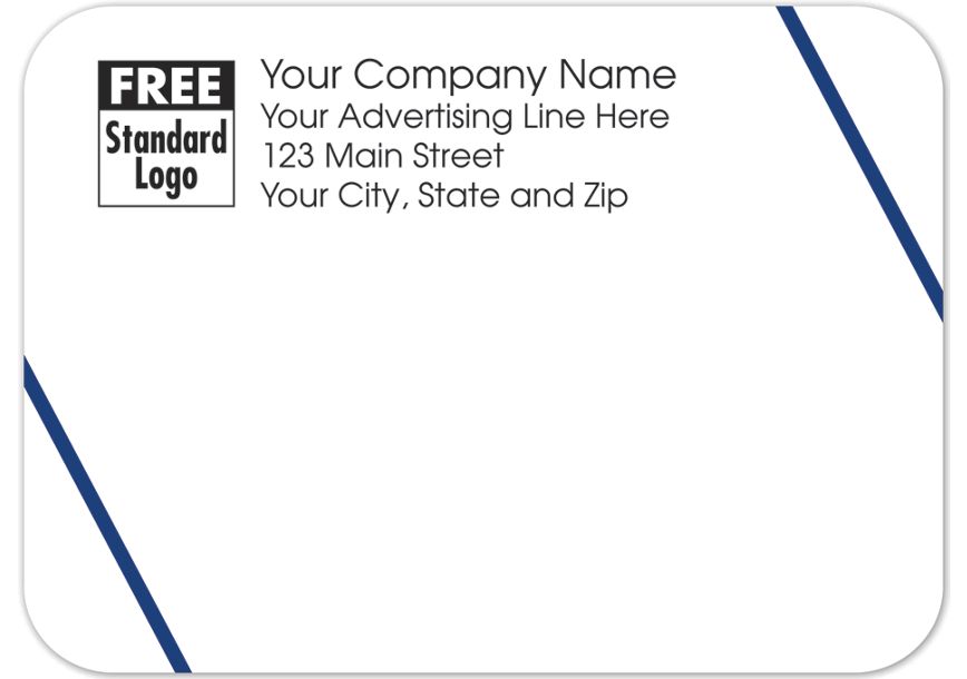 Product image for Rectangular Mailing Label Double Blue Angled Lines 3.87x2.81 - Item# 58258