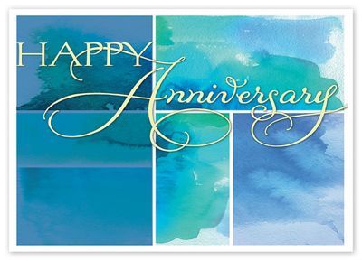 Watercolor Wish Anniversary Cards | Deluxe