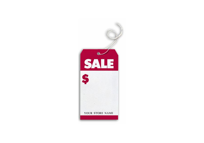 Product image for "Sale" Tags, Stock, Large, White & Red - Item# 6041