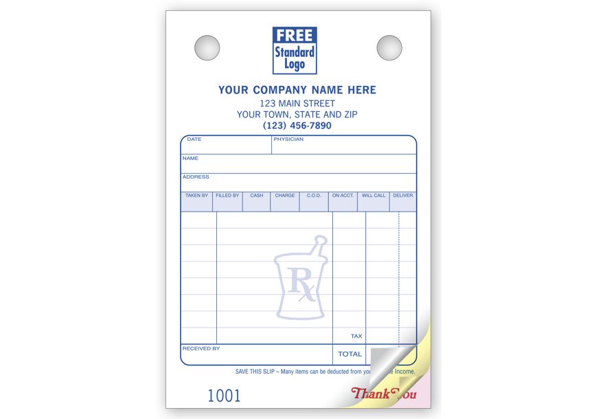 Product image for Pharmacy Register Forms - Small Classic - Item# 606