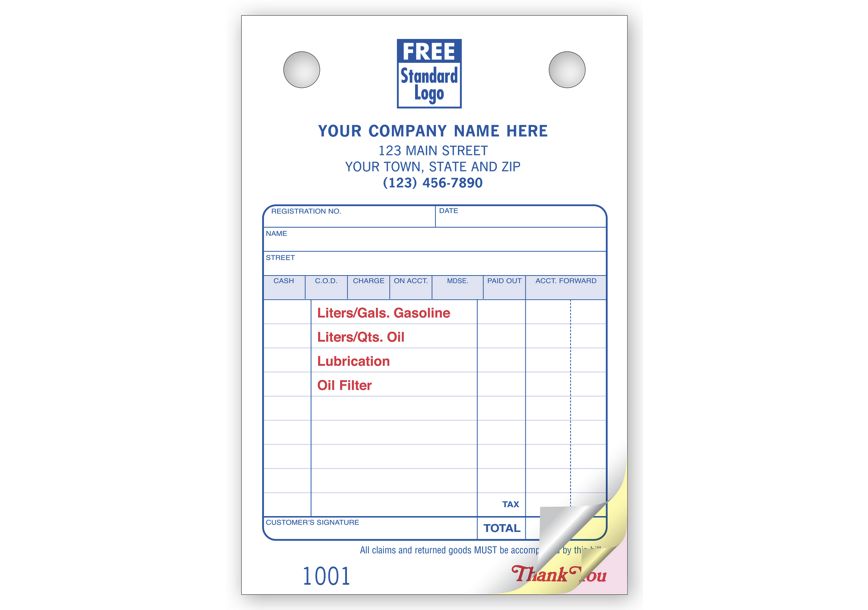 Product image for Service Station Register Forms - Small Classic - Item# 608