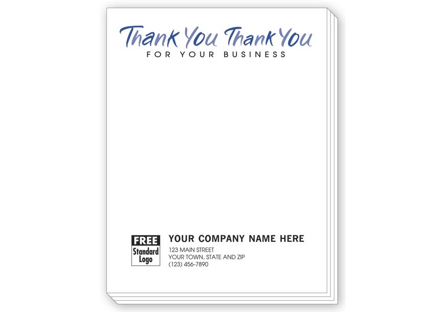 Product image for Thank You for your business, Personalized Notepads - Item# 6120