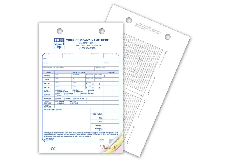 Product image for Picture Framing Register Forms - Large Classic - Item# 615