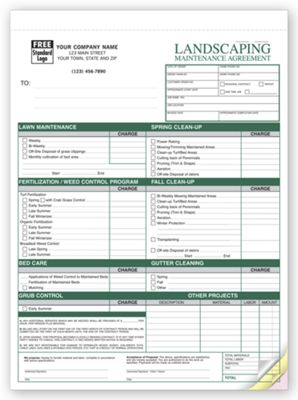 Landscape Maintenance Agreements, Contracts, 6523 | Deluxe.com for Free Printable Landscaping Contract Template