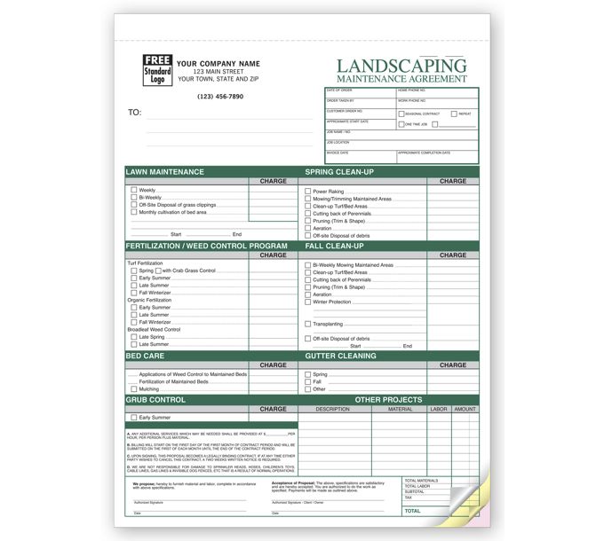 Landscape Maintenance Agreements, Contracts, 6523 | Deluxe.com