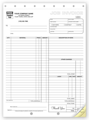 Large Size Carbonless Work Order Form - Custom Printed by Deluxe ...