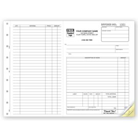 6545-Work Orders, Side-Stub, Carbonless, Large Format6545