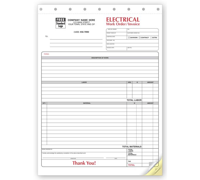 Electrical Forms Work Orders 6574 by Deluxe