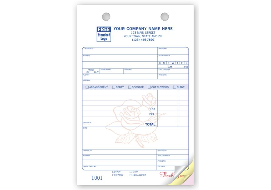 Product image for Florist Register Forms - Large Classic - Item# 672