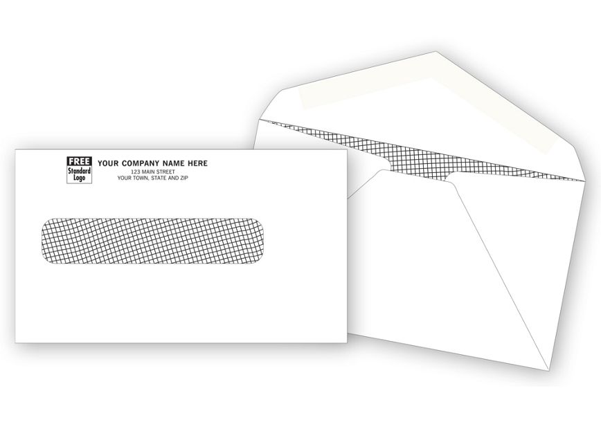 Product image for Single Window Envelope Security Tint 6 x 3-1/2, Gummed Seal - Item# 700