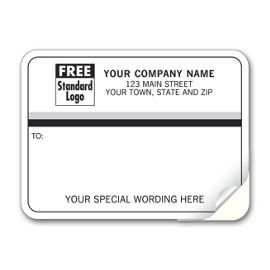 70-Mailing Labels, Padded, White with Black & Gray Stripes70