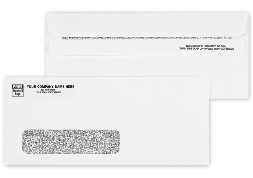 Product image for #10 Single Window Envelope, Security Tint, Self Seal 2 Flaps - Item# 713