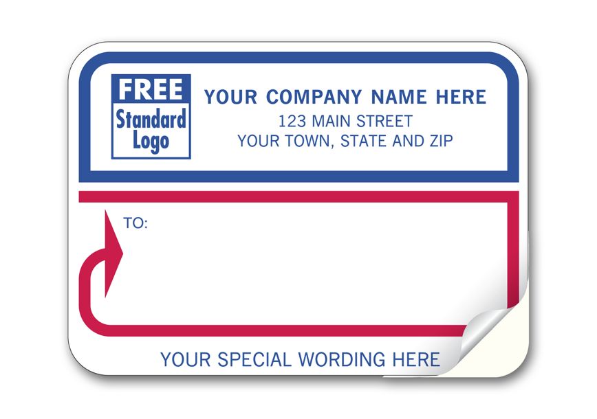 Product image for Mailing Labels, Padded, White with Blue & Red Borders - Item# 74