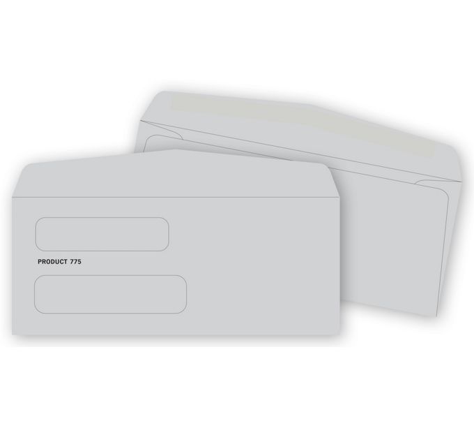 Business Envelopes Custom Printed Double Window Envelope 775 by