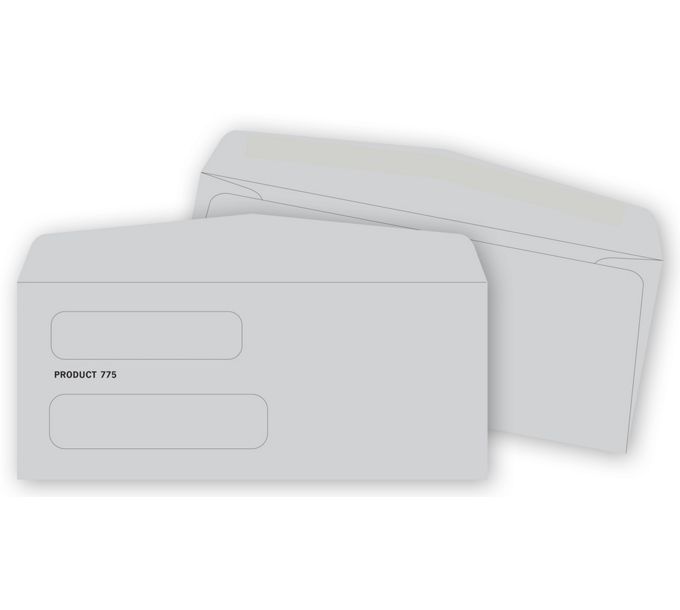 Business Envelopes - Custom Printed Double Window Envelope - 775 by ...