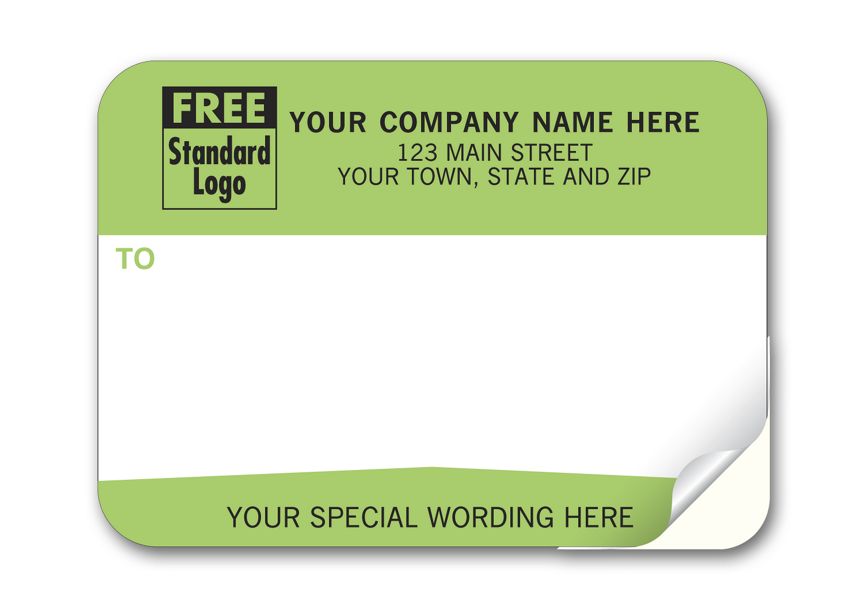 Product image for Mailing Labels, Padded, White w/ Green From Or Return - Item# 79