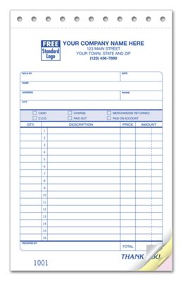 Large Sales Slips - Classic Design - Custom Printed by Deluxe