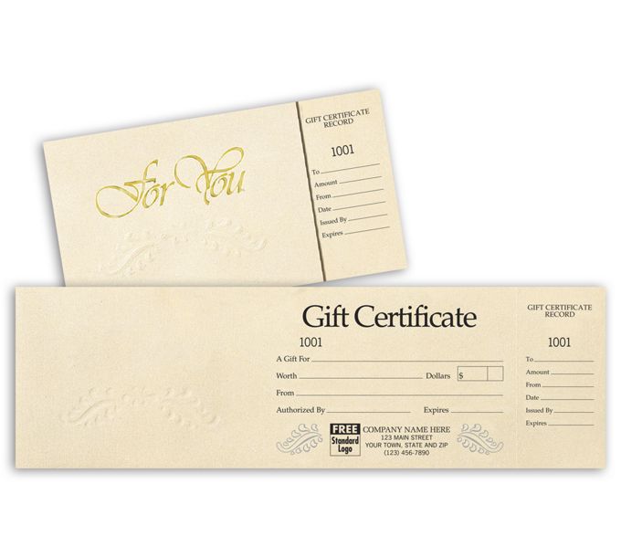 Gift Certificates Ivory Foil Embossed Gift Certificate 838 by