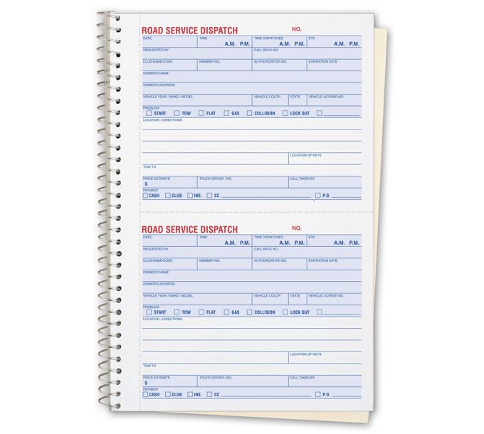 Dispatch Books - Road Service Dispatch Book - 8851 by Deluxe | Deluxe.com