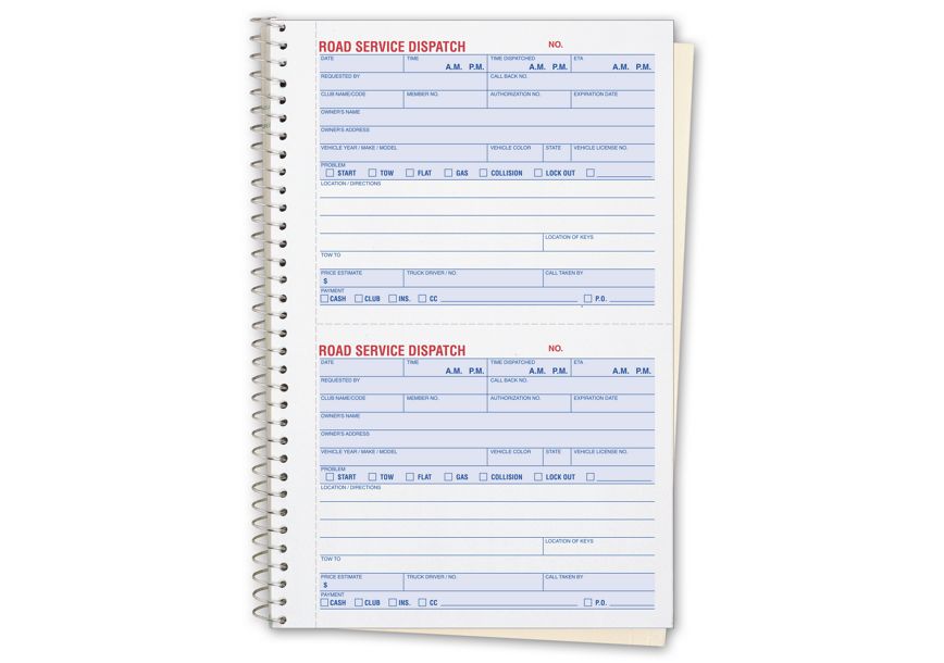 Product image for Road Service Dispatch Book - Item# 8851