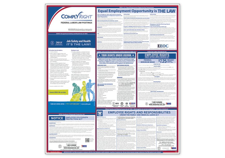Product image for Federal Labor Law Poster - Item# 8970