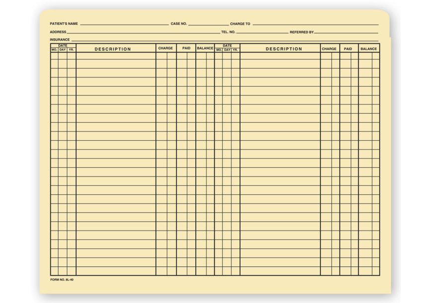 Product image for Top Tab File Pockets, Manila, 11 pt, Pre Printed 2 Column - Item# 8L40