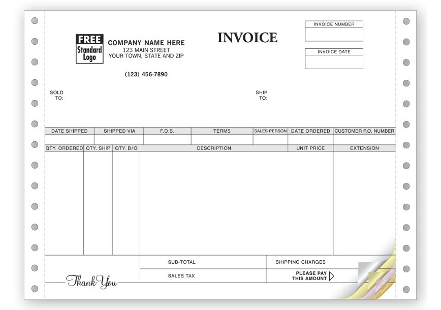 Product image for Invoices, Continuous, Classic - Item# 9049