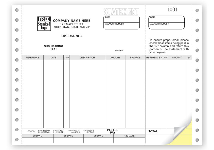 Product image for Statements, Continuous, Classic - Item# 9063