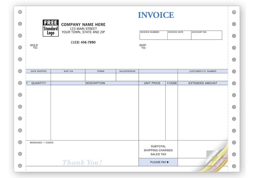 Product image for Invoices, Continuous, Image - Item# 9206