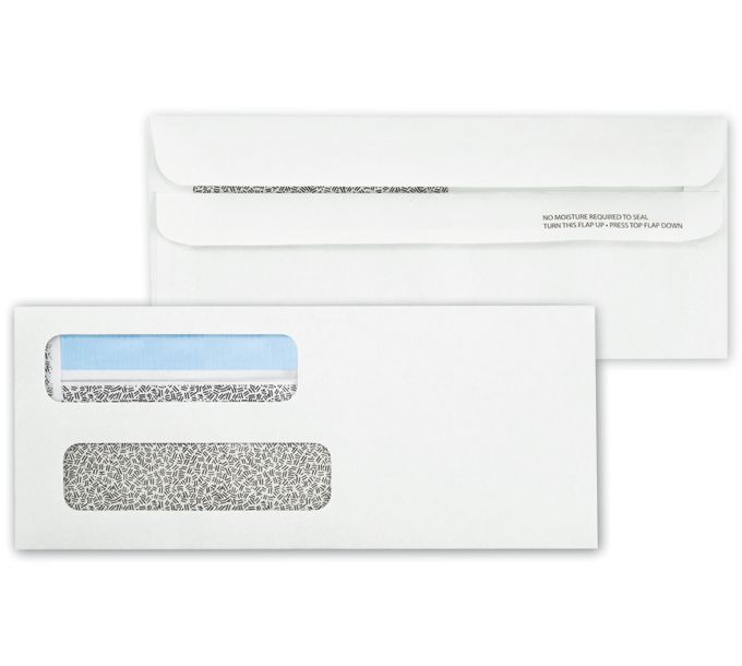 Business Envelopes Double Window Envelope Self Seal 8 5/8 x 3 5/8