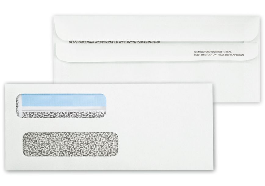 Business Envelopes - Double Window Envelope Self Seal 8 5/8 x 3 5/8 ...