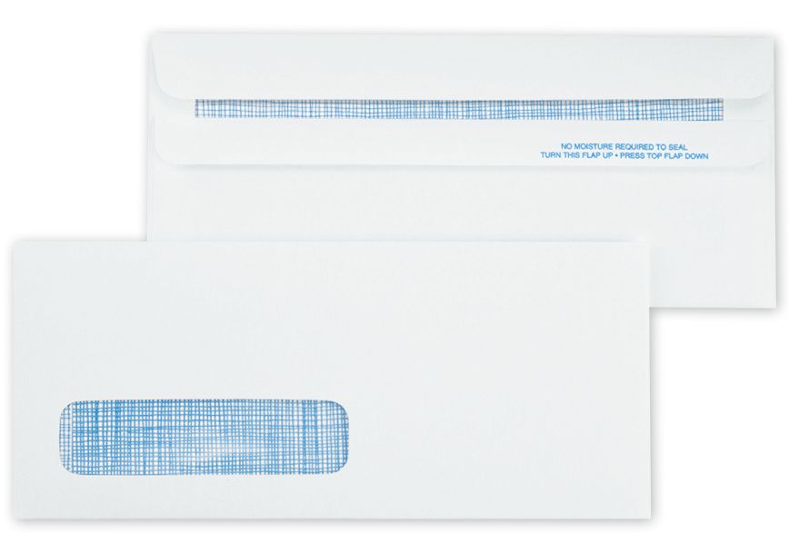 Product image for Single Window Confidential Envelope, Blue Tint, 2 Flaps - Item# 92508