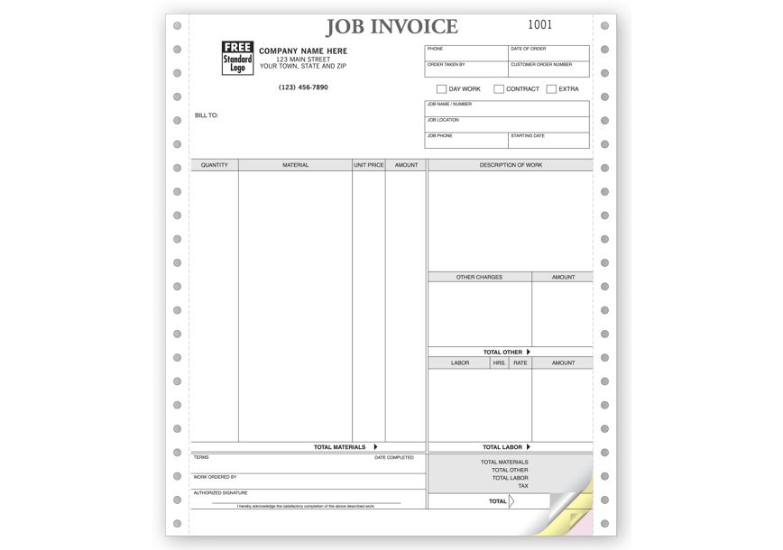 Product image for Job Invoices, Continuous, Classic - Item# 9251