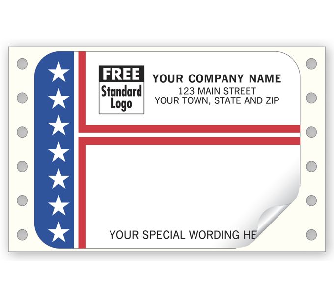 Business Labels - Continuous Patriotic Stripes & Stars Mailing Labels ...