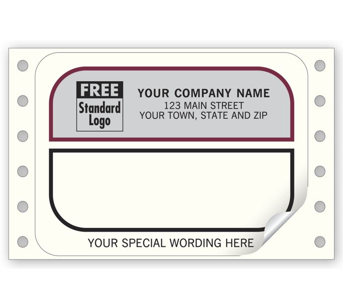 Business Labels - Continuous White Mailing Labels with Gray Return Area ...