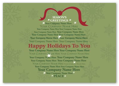 Ornaments Christmas Cards with Company Name in Design | Deluxe