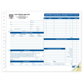 AUT6510-Motorcycle/Small Engine Repair Order, CarbonlessAUT6510
