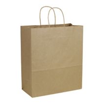 Recycled Kraft Paper Shoppers Escort, 13 x 7 x 15"